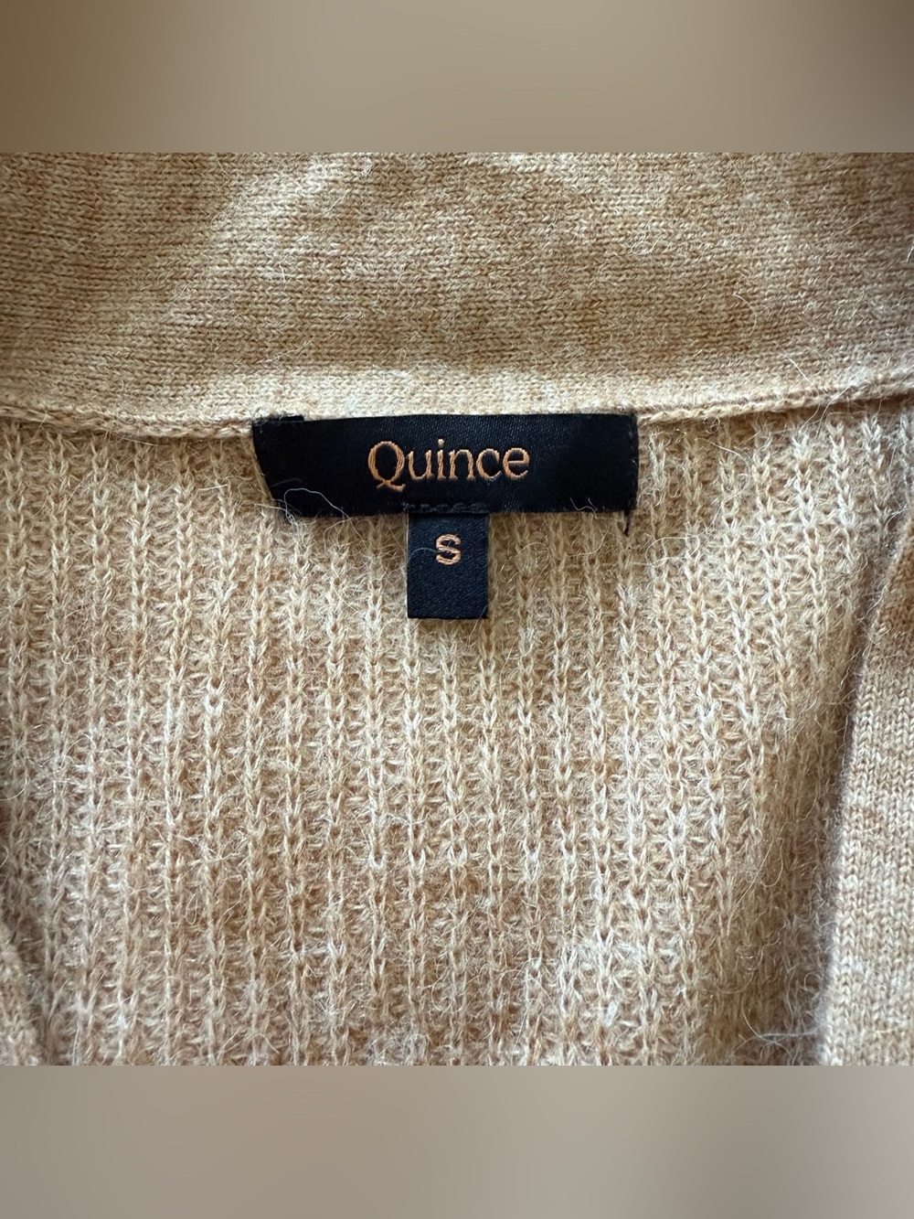Quince Baby Alpaca/Wool Oversized Cardigan, Camel, Size S - Picture 8 of 10